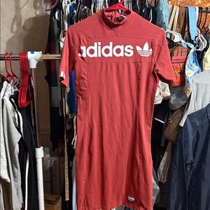 Adidas red Short Sleeve Tee dress